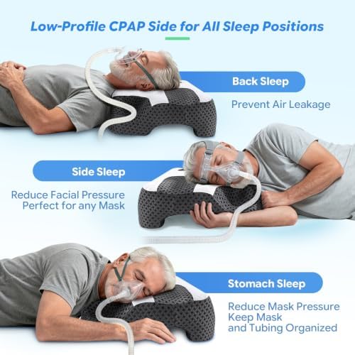 SAHEYER CPAP Pillow for Side Sleeping, CPAP Nasal Pillows for All CPAP Masks Users to Reduce Air Leaks Masks Pressure, Neck Support Pillows for Sleeping for Neck Pain Relief - Image 4
