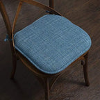 Sweet Home Collection Chair Cushion Memory Foam Pads with Ties Honeycomb Pattern Slip Non Skid Rubber Back Rounded Square 16" x 16" Seat Cover, 4 Pack, Aria Blue - Image 2