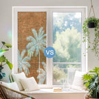 Burnt Orange Palm Trees Window Privacy Film Rainbow Static Cling Stain Glass Window Film for Glass Door, Heat Blocking Sunroof Decal Sticker for Car 35.4"x78.7" Farmhouse Tropical Summer Beach - Image 5