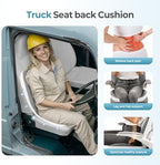 FLORICH 2 in1 Truck Seat Cushion and Lumbar Support Pillow Memory Foam Car Seat Cushion with Adjustable Strap for Truck Driver Long Drives, Fits Semi Truck Seat,Car,Office&Gaming Chair(Light Grey) - Image 4