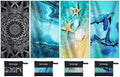 4 Packs Microfiber Oversized Lightweight Thin Beach Towel Sandproof Compact Quick Dry Clearance Towels Extra Large Sand Free Travel Essentials Accessories Women Gift Black Mandala Glaxy Turtle Coast by genovega