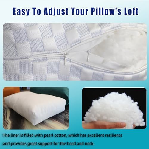 Cooling Neck Pillow for Recliner, Breathable Adjustable Non-Slip Headrest Cushion, Neck Pain Relief Support Pillow for Sofa, Couch, Armchair, Ideal for Hot & Sweaty Sleepers (Cool-Checkerboard ) - Image 5