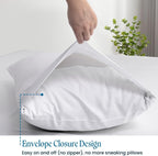 100% Pima Cotton Pillowcases – 800 Series, Ultra Soft & Cooling, Body Size 20"x54"(1PC), Set of 1 – White, Hotel Luxury Quality, Envelope Closure, Skin & Hair Friendly - Image 3
