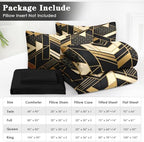 WeCozy Twin Comforter Set with Sheets, 5 Pieces Geometric Gold Bedding - Image 6