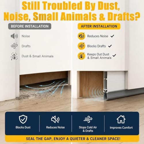 Automatic Door Sweeping Bottom Aluminum 12-59 Inch Long, Concealed Installation - Suitable for Door Bottom Sealing Sound Insulation Windproof Dustproof Light Blocking(130cm/51.1in) - Image 7