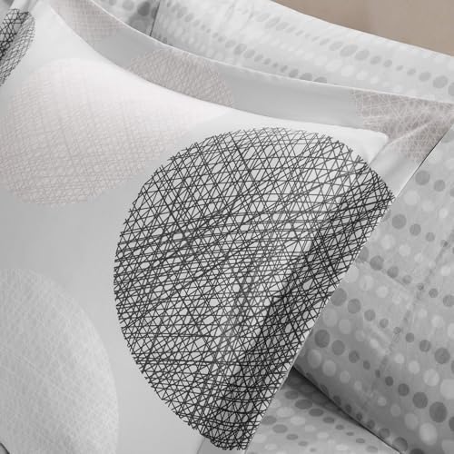 Madison Park Essentials Queen Comforter Set, Geometric Bed in Bag Grey 9PC - Image 3