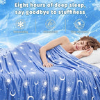 inhand Cooling Blanket - Cooling Blankets for Hot Sleepers -Decorative Lightweight Breathable Summer Cold Blankets for Sleeping Night Sweats to Keep Cool-(90"x108") Midnight Blue - Image 2