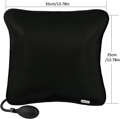 Lumbar Support Inflatable Cushion Backrest Portable Pillow with Pump for Car, Office Chair, Home, Travel, Camping (Black) - Image 5