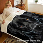 Black Dog Sherpa Blanket Animal Print Throw Blanket for Women and Men Soft Warm Cozy 60x80 Inches Loyal Pet Design Couch Bedroom Decor Gift for Birthday Housewarming Anniversary - Image 3