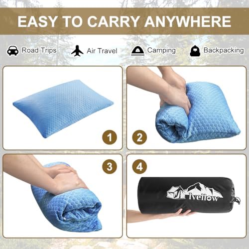 Ivellow Travel Pillow, Camping Pillow for Sleeping,Cooling, Memory Foam -S - Image 6