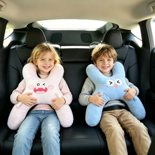 X-shaped Car Sleeping Pillow for Travel Neck & Back Support (Pink) - Image 4