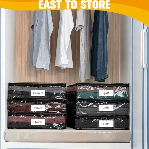Plastic Storage Bags with Easy-Glide Zipper, Pack of 8, Durable Clear Vinyl Zippered Storage Bags for Clothes Sweaters Comforters Blankets Sheets Bedding (21.6 x 13.7 x 12.4 Inch, Transparent Black) - Image 3