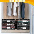 Plastic Storage Bags with Easy-Glide Zipper, Pack of 6, Durable Clear Vinyl Zippered Storage Bags for Clothes Sweaters Comforters Blankets Sheets Bedding (18 x 15 x 4 Inch, Transparent Black) - Image 3