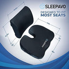 Sleepavo Memory Foam Seat Cushion for Sciatica Tailbone Coccyx Pain Relief - Image 3
