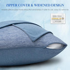 CHOSHOME Cooling Pillow Cases Zipper Pillow Covers Q-Max > 0.45 Zippered Pillowcases for Hot Sleepers, Soft, Breathable, Skin-Friendly, 4 Pack (Standard, 20"x26", Blue) - Image 5