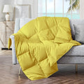 puredown® Soft Feather Down Throw Blanket Lightweight Packable Couch Throw for Indoor and Outdoor Use, 50"X70", Yellow by Puredown