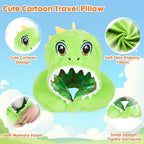 Travel Neck Pillow with Hood for Kids Adult Cute Soft Plush Memory Foam Airplane Neck Pillow for Traveling Animal Flight Pillow Head Rest Neck Support for Cars Long Flights - Image 2