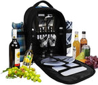 Picnic Backpack, 2-Person, Blanket & Wine, Family & Lovers Gift, Blue Plaid - Image 6
