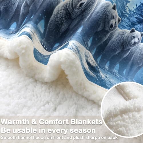 Sleepwish Bear Blanket Sherpa Throw Animal Decor Blanket for Men Teens - Image 5