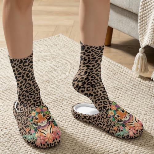 Fuzzy Slipper and Socks Set for Women Silent Sole Fuzzy Slipper - Image 3