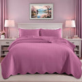 Twin Quilt Set Bedspread Coverlet Microfiber Bedding Leaf Purple 68x86 by IRImperialRooms
