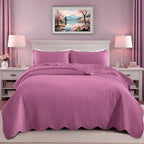 Twin Quilt Set Bedspread Coverlet Microfiber Bedding Leaf Purple 68x86 by IRImperialRooms