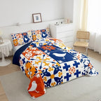 Erosebridal Colorful Mexican Tile Full Bedding Set - Mexico Talavera Tiles Comforter Set, Patchwork Vintage Flower Quilt for Kids Adults, Bohemian Aesthetic Bedroom Decor - 2 Pillowcases - Image 5