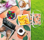 MNSRUU Picnic Blanket Waterproof Foldable, Peach Plants Large Outdoor Picnic Beach Camping Blanket Travel Mat, Shoulder Strap Tote, Rectangle 57x59in - Image 4