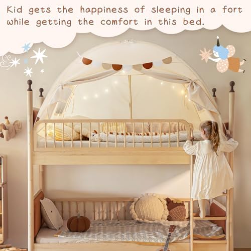 Full Size Bed Canopy Toddler Bunk Bed Tents Dream Privacy Floor Tent Indoor - Image 3