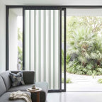Window Privacy Film Frosted, Green Lines Non-Adhesive Static Cling Window Tint, Modern Vertical Striped Vintage Minimalist Insulated Windows Frosted Films for Living Room, 35.4 x 78.7 Inches - Image 2