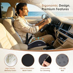 FLORICH Upgrade Large Car Seat Cushion for Long Sitting, Ergonomic Memory Foam Driving Seat Cushion for Back & Sciatica Pain Relief, Non-Slip Washable Seat Cushion for Car, Driver, Office-Black - Image 3