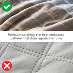 KAKIJUMN Striped Full/Queen Quilt Bedding Set, Soft Bedspread, Warm Tan - Image 4