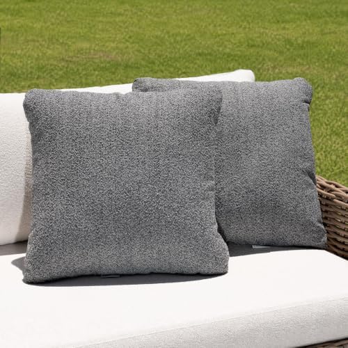 Outdoor Throw Pillow Set of 2 with Inserts, Outdoor Lumbar Pillow Water Resistant for Patio Furniture, 18x18 Inch Outdoor Pillows with Removable Zipper Cover by Varmoza