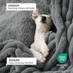 Bedsure ComfyFleece® Waterproof Blanket for Bed, King（86"x108"） Warm Grey - Image 2