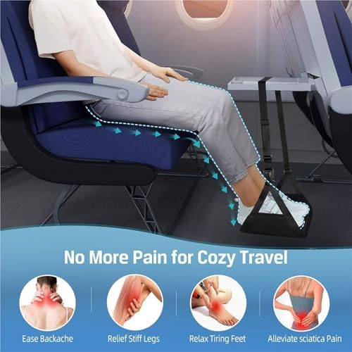 Foot Hammock Rest with Adjustable Strap Foe Airplane,Portable Desk for Plane Travel Office Working for Airplane, Office, Under Desk, Car - Image 5