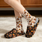 Jeiento Fuzzy Slippers and Sock Set Women's Warm Cozy Memory Foam House Shoes Soft Slip-on Slides - Image 2