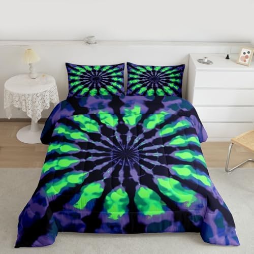 Feelyou Tie Dye Comforter Set Twin Size 3Pcs for Kids Boys Girls by Feelyou