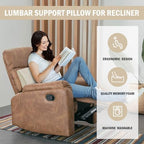 HOMBYS Lumbar Support Pillow for Recliner Chair, Memory Foam Back Support Cushion for Elderly,Extra Large Lumbar Support Pillow,Thick Backrest for Home Reading (Khaki, 20“x13.5"x5") - Image 2