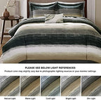 Madison Park Essentials Queen Comforter Set, Bed in a Bag Queen, Watercolor Print Coastal Comforter & Chambray Cotton Sheet Set, All Season Bedding Set, Saben, Taupe Queen (90 in x 90 in) 9 Piece - Image 2