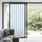 Window Privacy Film Frosted, Blue Stripes Non-Adhesive Static Cling Window Tint, Farmhouse Vertical Lines Modern Minimalist Insulated Windows Frosted Films for Living Room, 35.4 x 78.7 Inches - Image 2