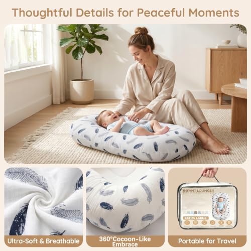Baby Lounger, Extra Large Infant Support Cushion for 0-24 Months - Image 6