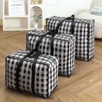 3 Pcs Moving Bag,Medium Large Extra Large Heavy Duty Storage Bag,Waterproof Dustproof Quilt Blankets Duffel Bag with Strong Handles & Zipper (02 Black) by Unknown