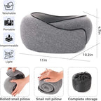 Neck Travel Pillow |100% Pure Memory Foam Neck Pillow Comfortable & Breathable Cover, Machine Washable for Travel, Airplane, Car Rides, & Home Use, Travel Kit with Eye Masks, Earplugs, & Bag (Gray) - Image 2