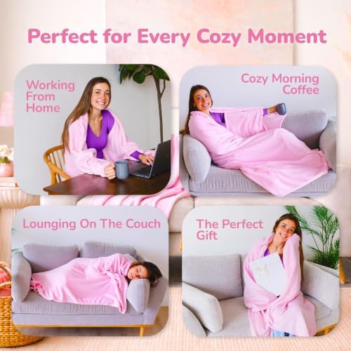 Super Blanky Wearable Blankets for Women & Men, Dorm Room Essentials, Gift for Her, Gifts for Women, Wife Birthday Gift Ideas - Image 4