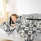 Erosebridal Mexican Talavera Tile Full Bedding Set - Vintage Flower Mexico Comforter Set, Retro Floral Patchwork Quilt for Kids Adults, Exotic Ethnic Aesthetic Bedroom Decor - 2 Pillowcases - Image 4