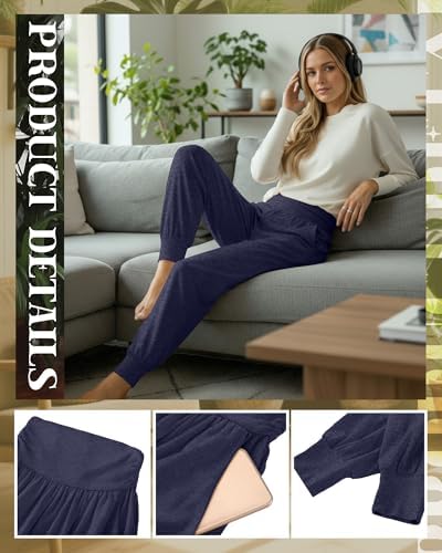 Ficerd 3 Pack Women's Joggers Loose Yoga Pants with Pockets - Image 3