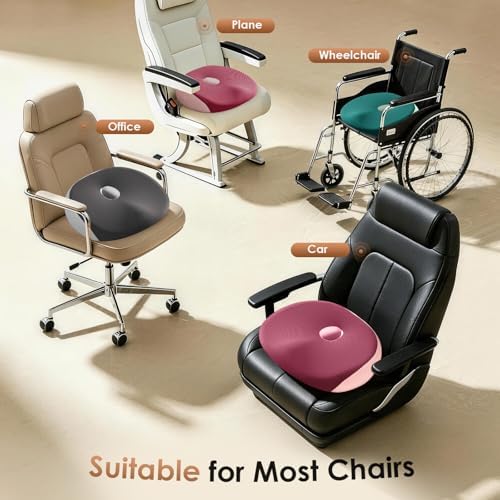 FLORICH Large Car Seat Cushion for Long Sitting, Ergonomic Memory Foam Driving Seat Cushion for Back & Sciatica Pain Relief, Non-Slip Washable Seat Cushion for Car, Driver, Office-Green - Image 5