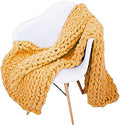 Chunky Knit Throw Blanket Chenille Yarn Soft Cozy Bulky Knitted Blanket for Sofa Bed Chair Large Hand Made Boho Home Decor Orange Yellow 48x60 by Unknown