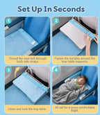 Light Blue Toddler Airplane Bed, Portable Airplane Seat Extender Travel Bed for Kids, Soft Baby Plane Travel Essentials for Flying, Toddlers Long Flight Must Haves Footrest - Image 4