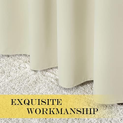 NICETOWN Room Darkening Beige Curtains for Doorway 78" L, Grommet Light Blocking Window Treatments Blackout Privacy Drapes for Living Room/Kids Room, 2 Panels, W52 x L78 - Image 6